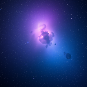 Space Nebula With Stars Cosmic Purple And Blue Colors