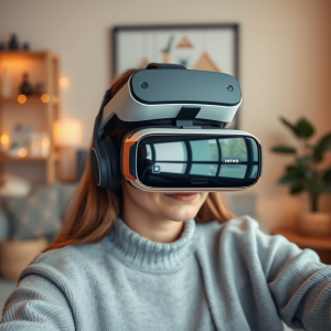 Vr Headset User Immersive Experience Modern Tech