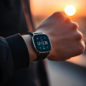 Wearable Fitness Tracker On Wrist Health Technology