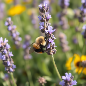 Bumblebee On Lavender Flowers