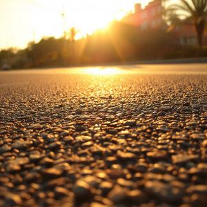 Heat Shimmer Distortion Over Sun-baked Asphalt