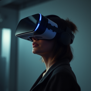 Vr Headset User Immersive Experience Modern Tech