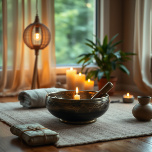 Sound Bowl Meditation Healing Practice Calming Atmosphere