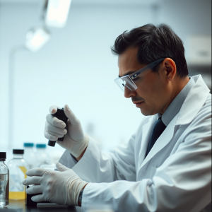 Laboratory Scientist Examining Sample Diverse Researcher